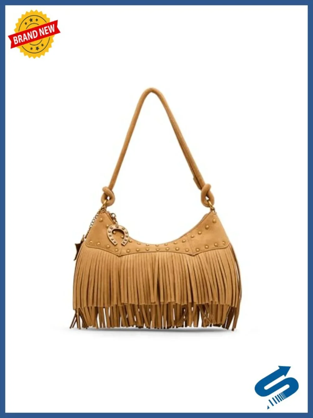 Faux Leather Fringe Shoulder Bag with Crossbody Strap